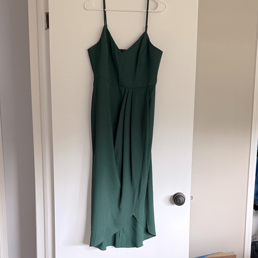 Lulus Reinette Dark Green Midi Dress